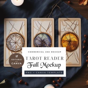 1 - Maqueta de carta del tarot / Lector de cartas del tarot PNG / Baraja de tarot PNG / Lectura de tarot / Cartas del tarot / Maqueta de cartas del oráculo / Tarot / Otoño