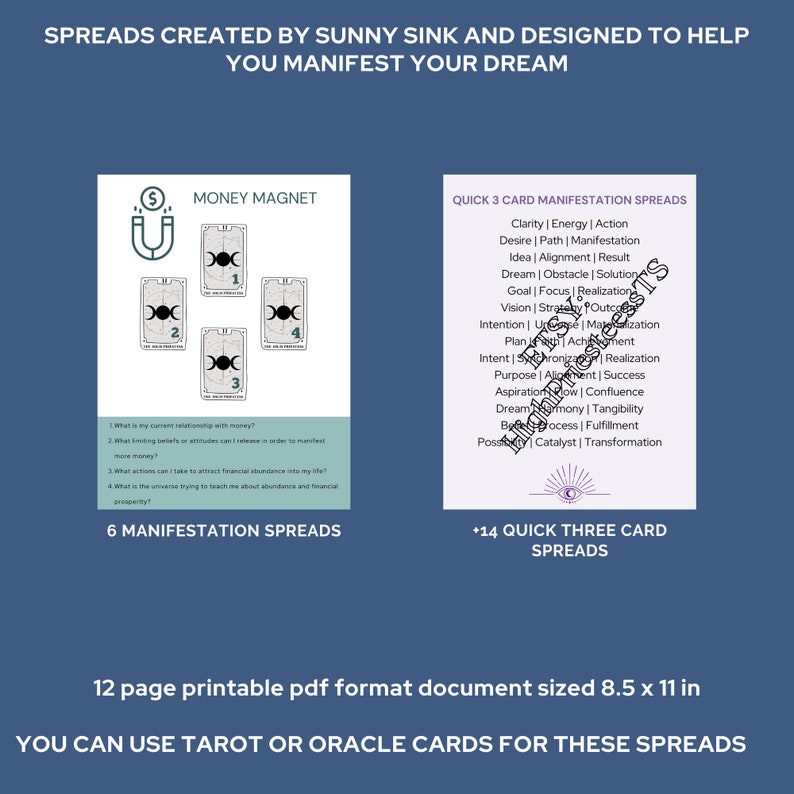 Printable Tarot Spreads Printable Tarot E Book Printable Tarot Notes ...