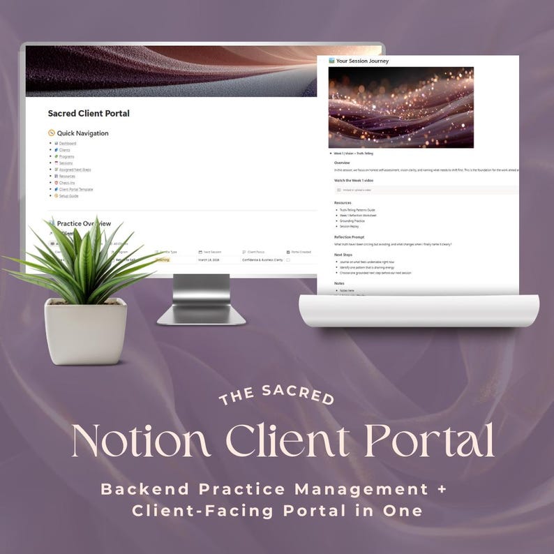 Notion Client Portal Template for Coaches, Tarot Readers | Session ...