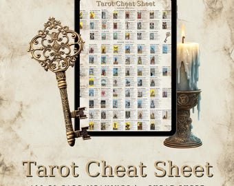 Tarot Spickzettel, 78 Kartenbedeutungen, Anfänger Tarot (Digitaler Download)