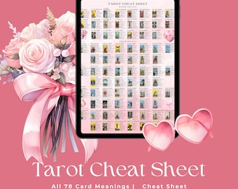 Tarot Spickzettel: Bedeutungen von Karten (Digitaler Download) | Alle 78 Karten