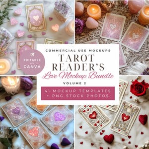 41 - Paquete de maquetas de cartas del tarot / Maquetas de cartas del oráculo / Maqueta de cartas del tarot PNG / Maqueta de cartas del oráculo / Paquete de cartas del tarot PNG / Amor