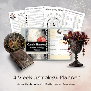 Pianificatore astrologico PDF: Ruota del ciclo lunare, Tracker lunare giornaliero (stampabile) / Sintonizzati sull&#39;energia lunare