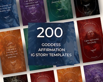 Goddess Affirmation Instagram Story Templates | Spiritual Social Media (Digital Download)
