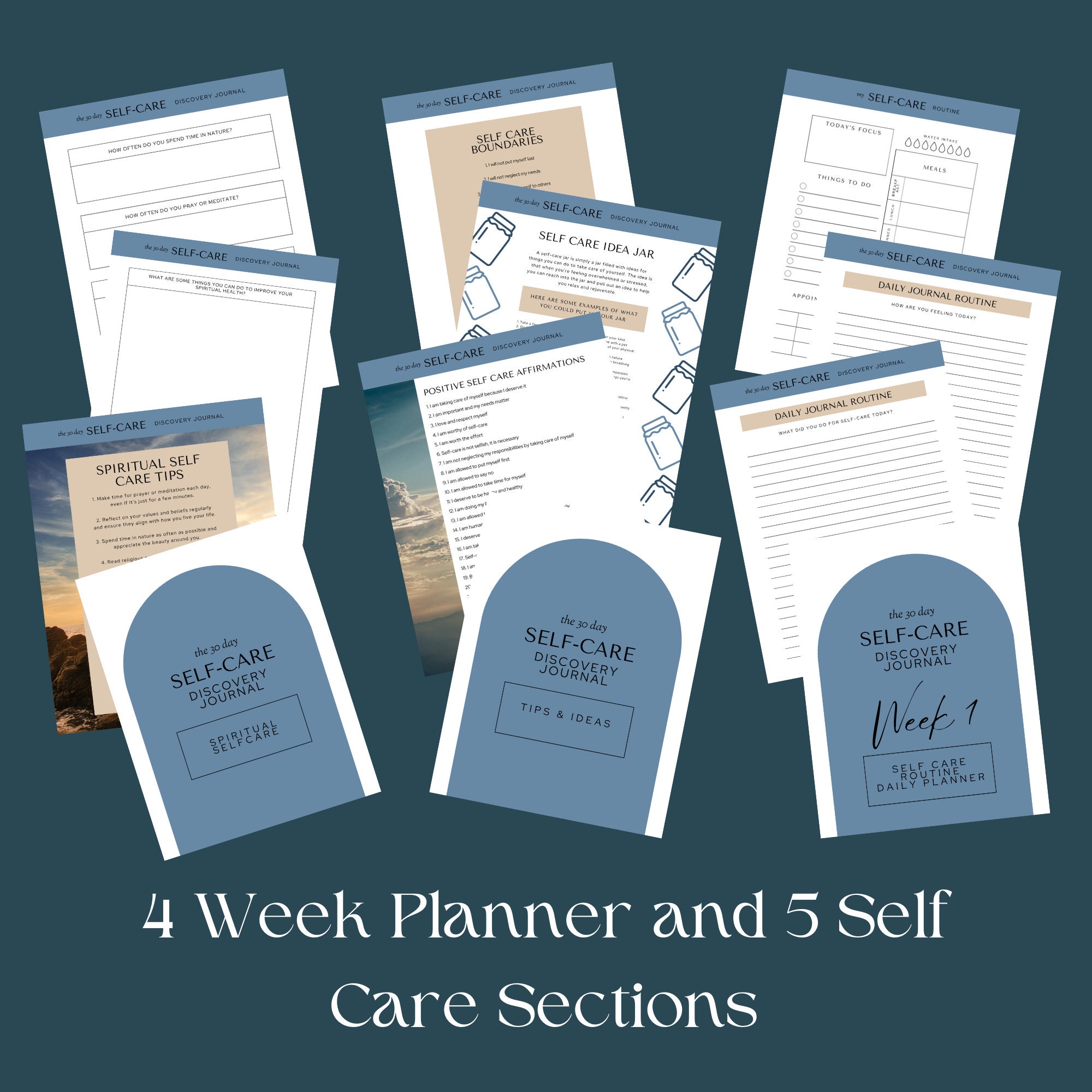 30 Day Self Care Discovery Journal | Wellness Habit Tracker (digital ...