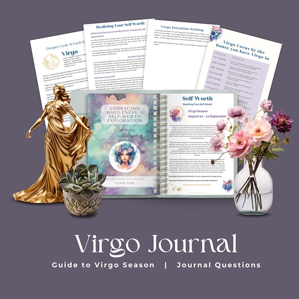 Virgo Season Journal and Guide | Perspective | Zodiac Sign Virgo | Virgo Journal Prompts | Virgo Tarot Spread | Self-Worth | Worthiness