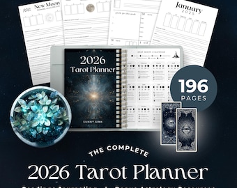 2026 Tarot Mond Astrologie Planer | Druckbare Tarot Ebook | Tagebuch | Monatliche Lesungen | Geistiges Wachstum