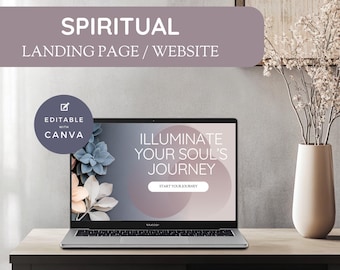 Spiritual Coach Website Template for Canva, Mystical Design, Astrology, Tarot Reader, Healing Energy