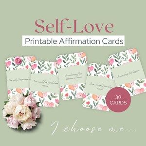 Carte di affermazione dell'amore per se stessi - San Valentino - Download digitale - Set di 30 - Affermazioni stampabili, Amore, Autostima