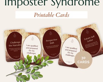 Imposter Syndrome Printable Cards • 30 Affirmation & Reflection Cards