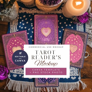 1 - Maqueta de carta del tarot / Lector de cartas del tarot PNG / Baraja de tarot PNG / Lectura de tarot / Cartas del tarot / Maqueta de cartas del oráculo / Tarot / Maqueta de tarot