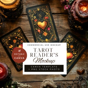 1 - Maqueta de carta del tarot / Lector de cartas del tarot PNG / Baraja de tarot PNG / Lectura de tarot / Cartas del tarot / Maqueta de cartas del oráculo / Tarot / Maqueta de tarot