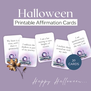 Tarjetas de Afirmaciones de Halloween / Decoración de Halloween / Escalofriante / Afirmaciones Imprimibles / Tarjetas de Afirmaciones Escalofriantes / Decoración Escalofriante / Grimorio