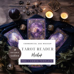 1 - Maqueta de carta del tarot / Lector de cartas del tarot PNG / Baraja de tarot PNG / Lectura de tarot / Cartas del tarot / Maqueta de cartas del oráculo / Tarot / Maqueta de tarot