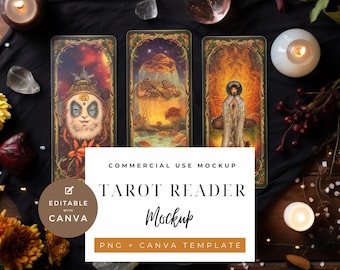 Tarot Card Mockup - PNG, Canva Template (Digital Download)