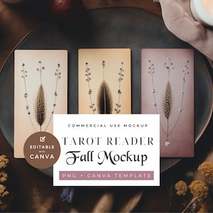 1 - Maqueta de carta del tarot / Lector de cartas del tarot PNG / Baraja de tarot PNG / Lectura de tarot / Cartas del tarot / Maqueta de cartas del oráculo / Tarot / Otoño