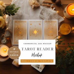 1 - Maqueta de carta del tarot / Lector de cartas del tarot PNG / Baraja de tarot PNG / Lectura de tarot / Cartas del tarot / Maqueta de cartas del oráculo / Tarot / Maqueta de tarot
