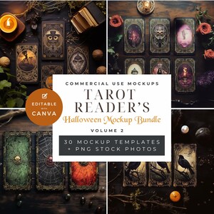 Tarot Card Mockup Bundle | Oracle Deck Cards Mockups | Tarot Card Deck PNG | Oracle Cards Mockup | Tarot Card PNG Bundle | Halloween Spooky
