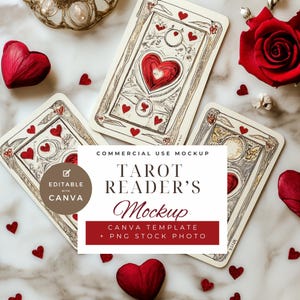 1 - Maqueta de carta del tarot / Lector de cartas del tarot PNG / Baraja de tarot PNG / Lectura de tarot / Cartas del tarot / Maqueta de cartas del oráculo / Tarot / Maqueta de tarot