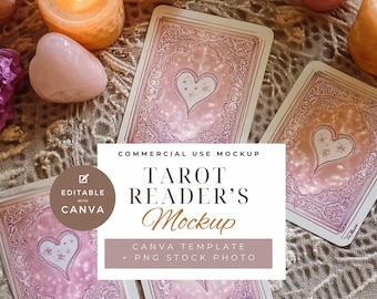 Tarot Card Mockup - PNG, Canva Template