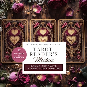 1 - Maqueta de carta del tarot / Lector de cartas del tarot PNG / Baraja de tarot PNG / Lectura de tarot / Cartas del tarot / Maqueta de cartas del oráculo / Tarot / Maqueta de tarot