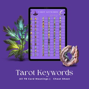 Palabras clave del tarot para imprimir, hoja de trucos del tarot para imprimir, cartas del tarot con significados para imprimir, cartas del tarot con significados, arte mural del tarot para imprimir