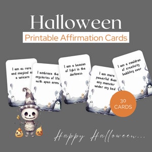 Tarjetas de Afirmaciones de Halloween / Decoración de Halloween / Escalofriante / Afirmaciones Imprimibles / Tarjetas de Afirmaciones Escalofriantes / Decoración Escalofriante / Grimorio