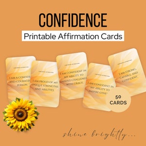 Confidence Affirmationen Karten | Wandkunst | Junk Journal | Vertrauen | Selbstwertgefühl | Kraft gebend | aufbauend | Druckbare Selbstbewusstsein