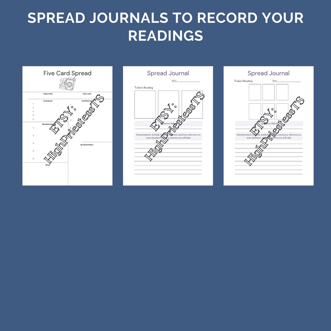 Printable Tarot Spreads Printable Tarot E Book Printable Tarot Notes ...