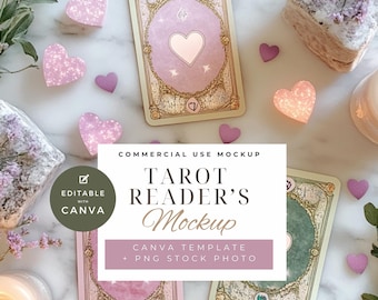 Tarot Card Mockup - PNG Canva Template (Digital Download)