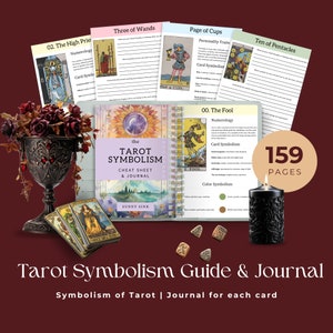 Hoja de trucos sobre el simbolismo del tarot / Cartas del tarot con significado / Páginas del diario del tarot / Cartas del tarot con significados / Lectura del diario del tarot