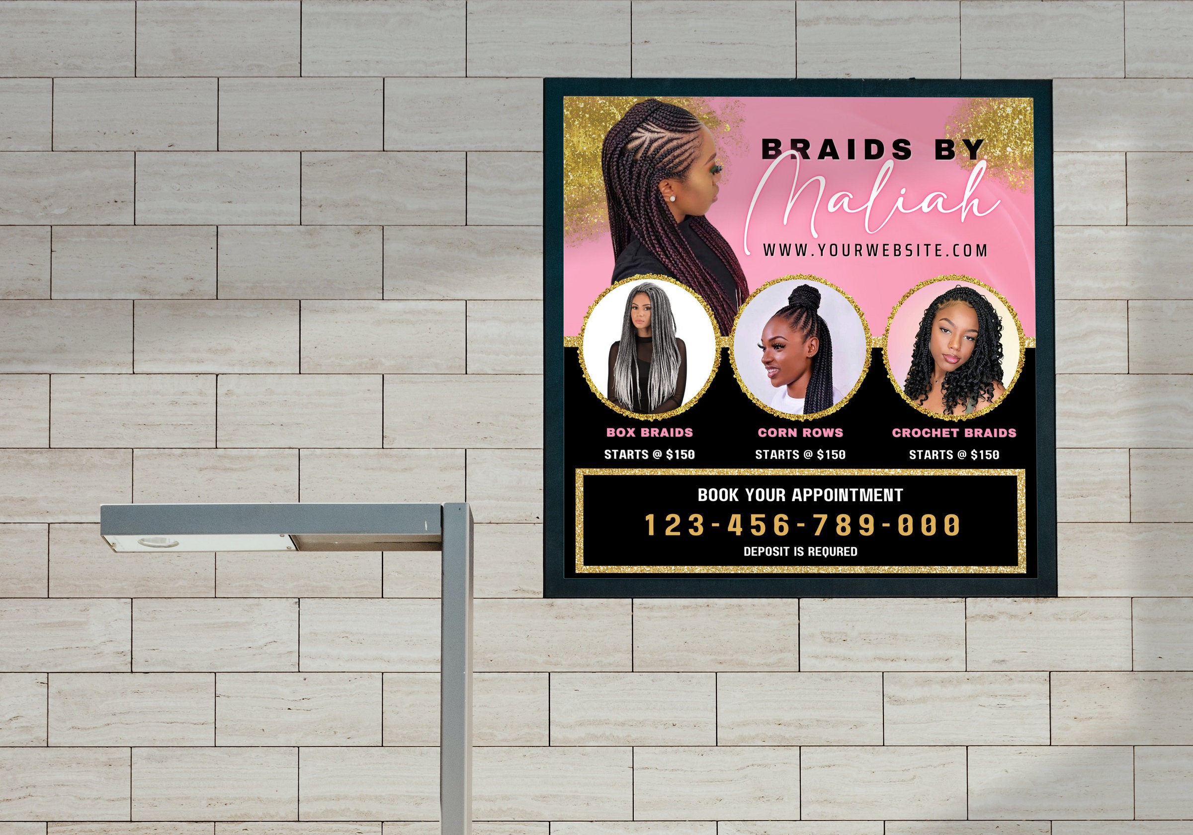 Hair Braiding Flyer, Hair Salon Flyer, Boutiques Hair Lash Tech Nails ...