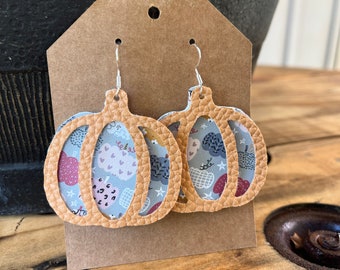 Fall Faux Leather Earrings