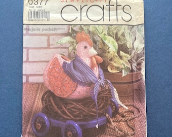 Vintage Simplicity Crafts Sewing Pattern 0377 Decorative Hen Pull Toy by Marjorie Puckett