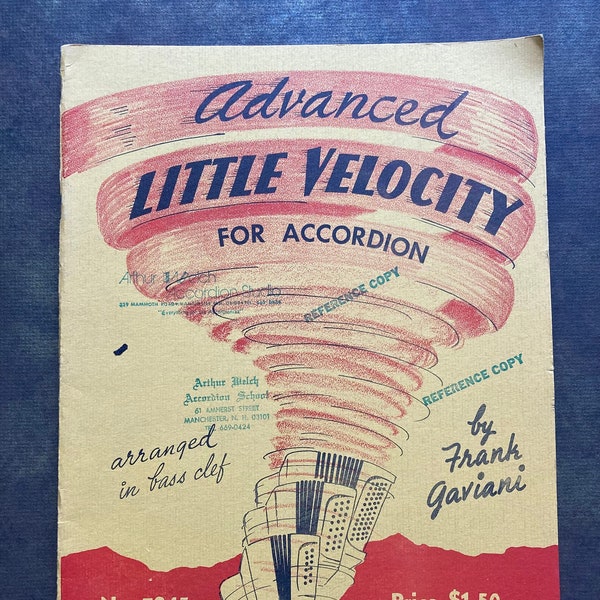 Vintage Advanced Little Velocity Accordion Music Book 7945