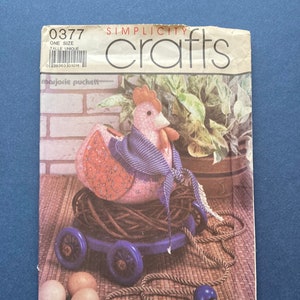 Vintage Simplicity Crafts Sewing Pattern 0377 Decorative Hen Pull Toy by Marjorie Puckett