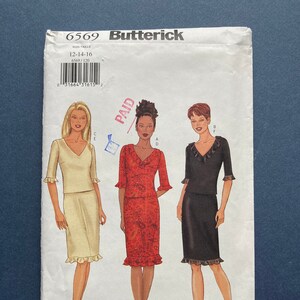 Vintage Butterick Sewing Pattern 6569 Misses&#39; Petite Top and Skirt Size 12-16
