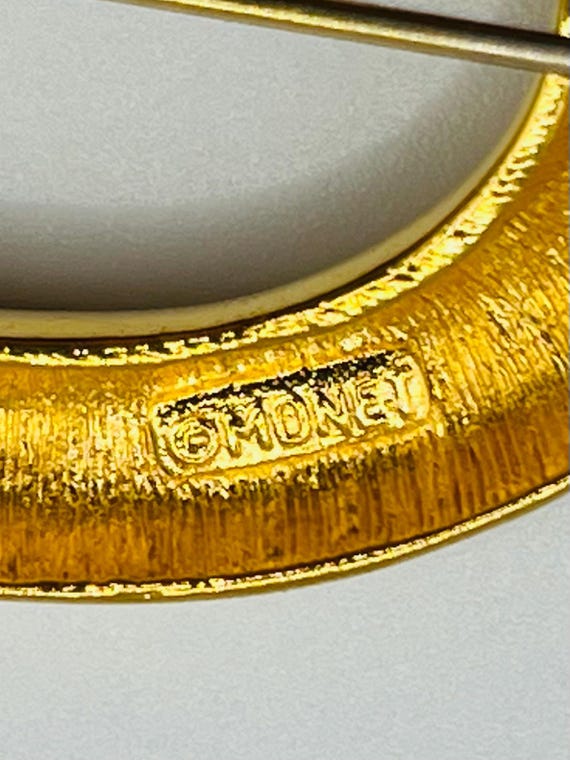 Vintage Monet Red and Gold Abstract Modernist Bro… - image 6