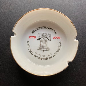 Vintage Fine China Bicentennial Ashtray by Viletta Roseburg Oregon USA