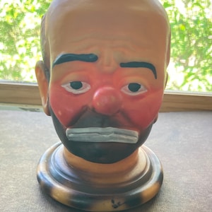 RARE Vintage Emmett Kelley Weary Willie The Clown Rubber Coin Bank