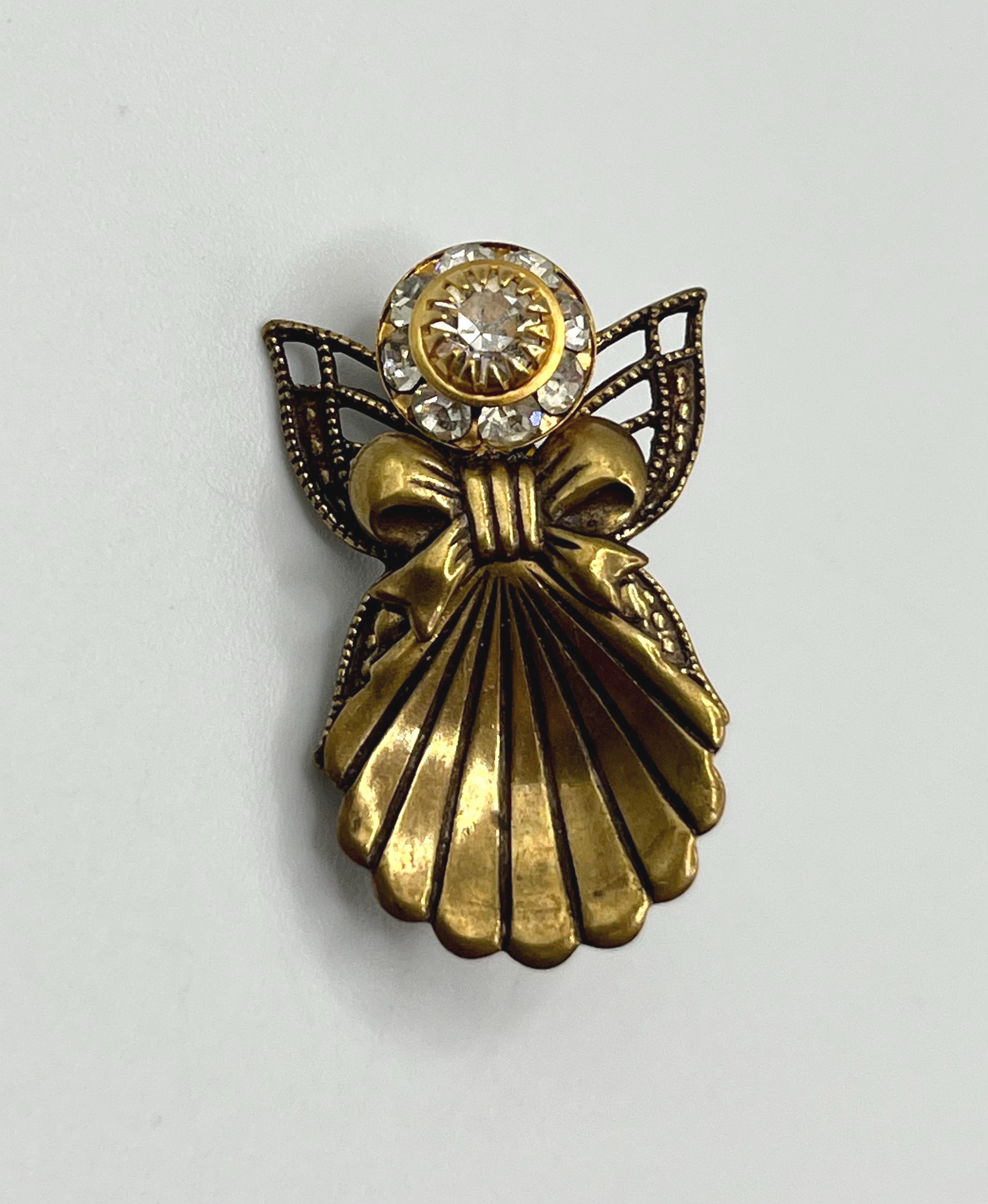gold brooch for dress Pink Ballerina Brooch Elegant Inlaid Rhinestone Dancer Floral Lapel Pi –  Tied By Love main image 1