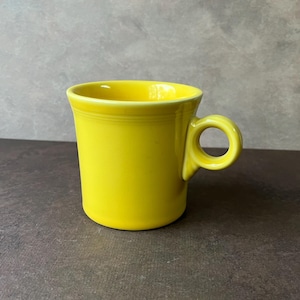 Fiesta Sunflower Yellow Fiesta Fiestaware HLC / O-Ring Handle Coffee Mug Cup Signed Stoneware by HOMER LAUGHLIN