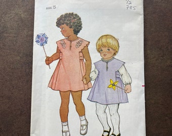 Vintage Butterick Sewing Pattern 3530 Children's Jumper or Dress Size 5 UNCUT