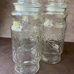 Vintage Anchor Hocking Planters Mr Peanut Glass Jar Canister with Lid