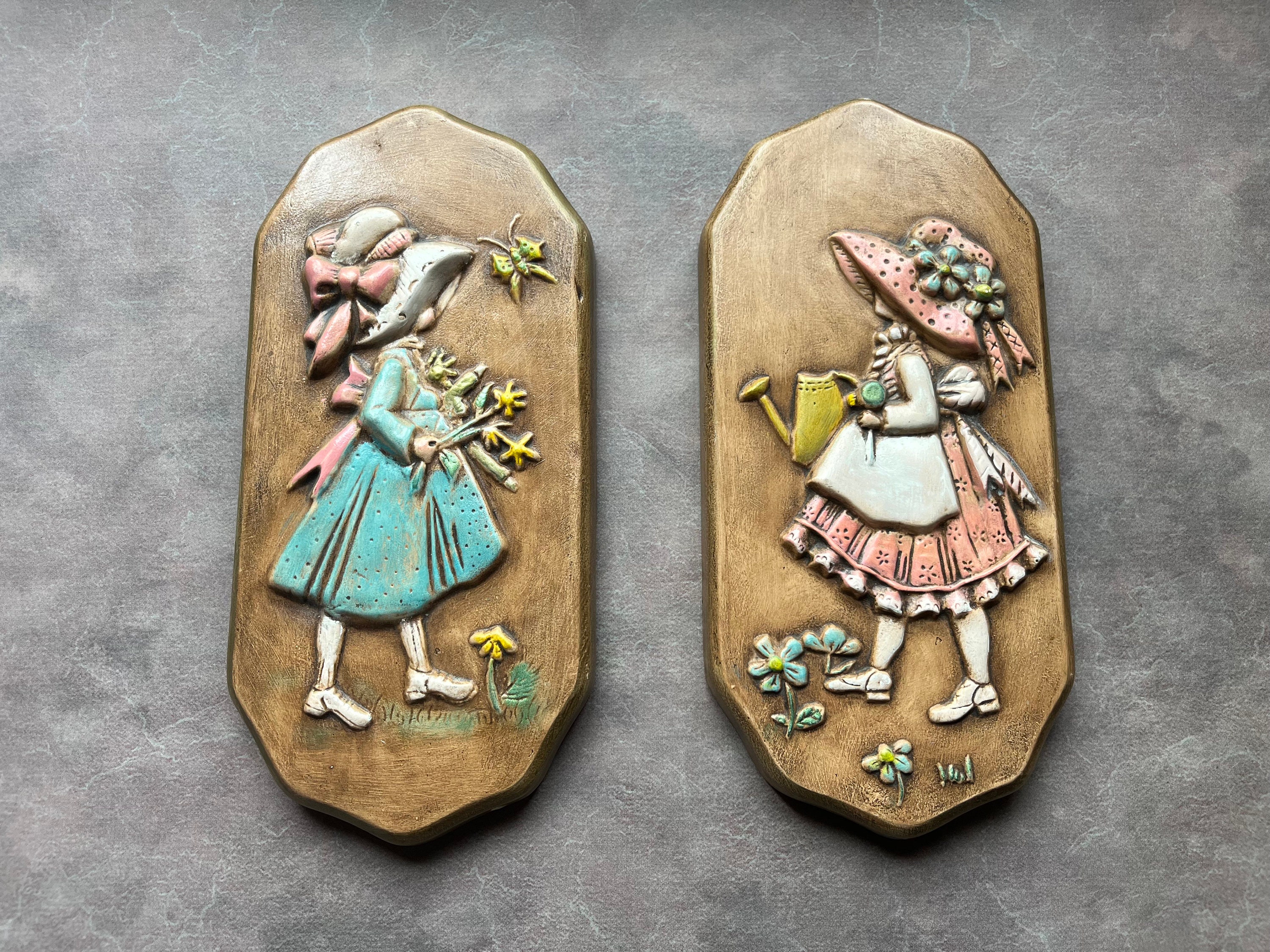 ヴィンテージ セラミック ホリー ホビー 壁掛け 2 個セット - Etsy 日本