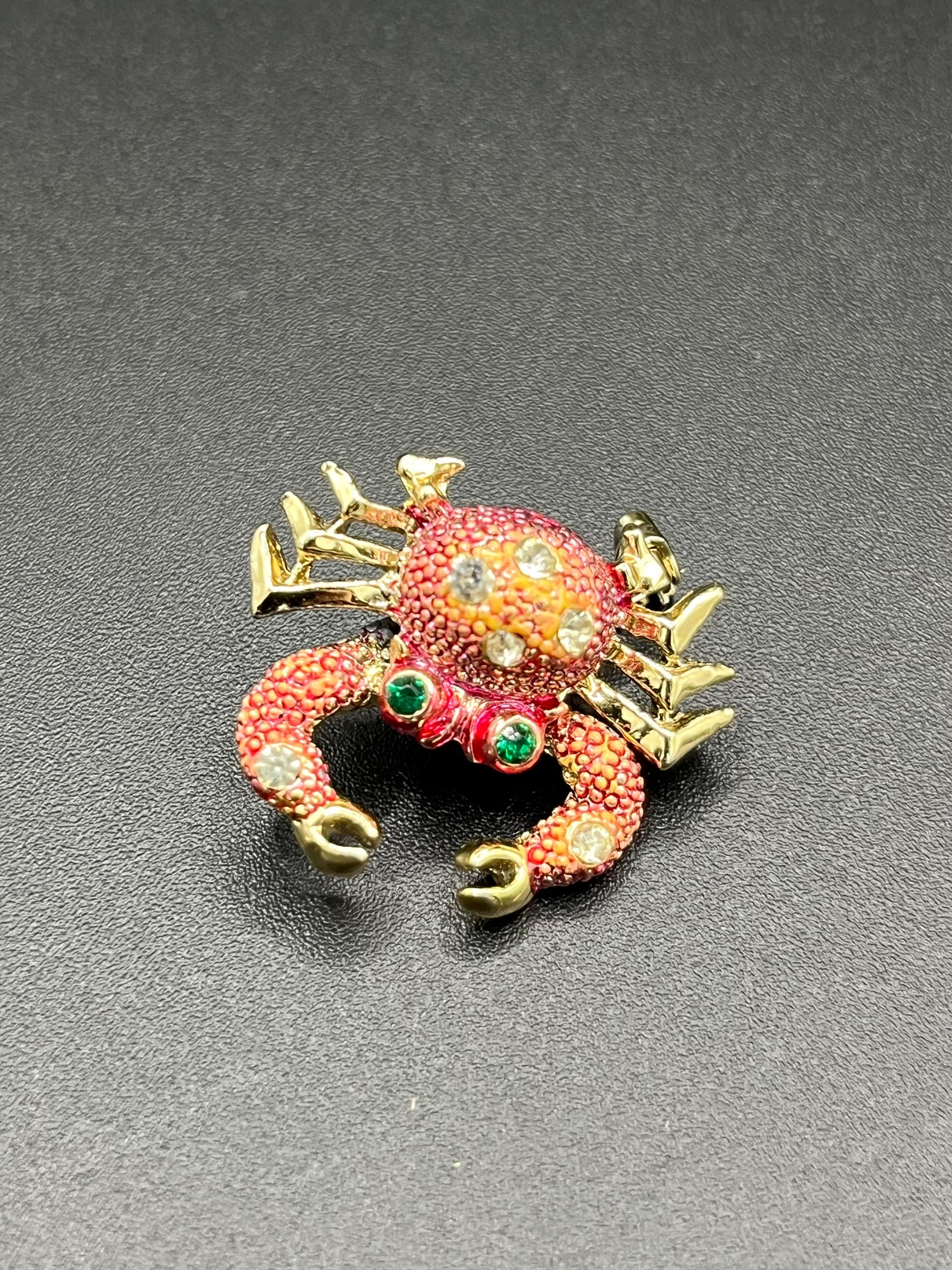 Broche surdimensionnée style vintage crabe - France