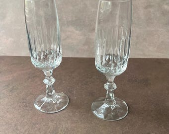Vintage SCHOTT-ZWIESEL Blown Glass Tango Fluted Champagne Glasses Set of 2