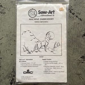 Sew Art International Machine Embroidery Needle Sketching of Wolf