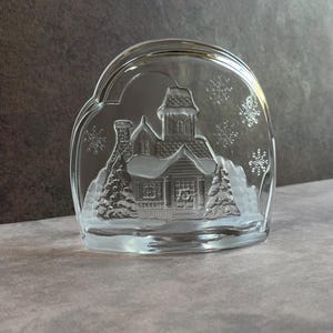 Vintage Christmas Luminarc Welcome Home Glass Candle Holder