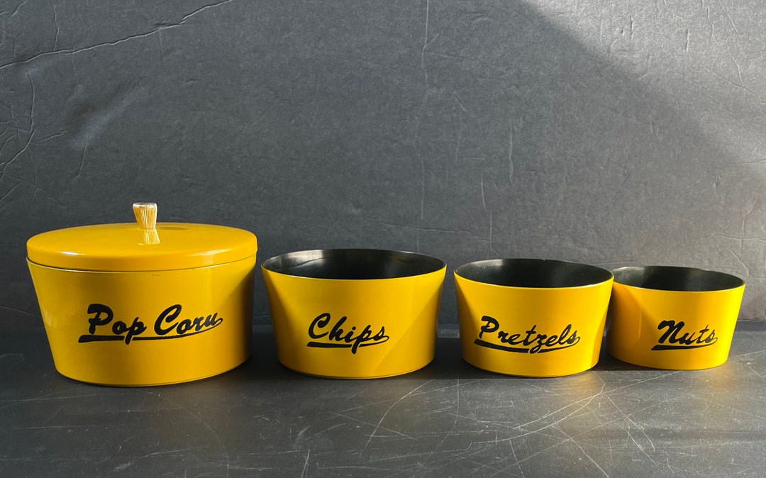 Vintage Yellow Nasco Nesting Snack Bowls With Lid - Etsy